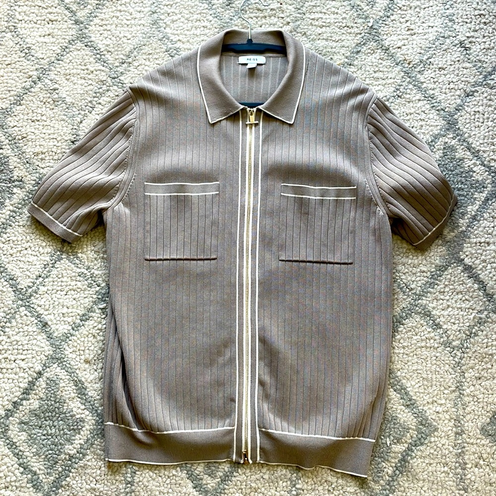 Reiss Christophe zip-front shirt